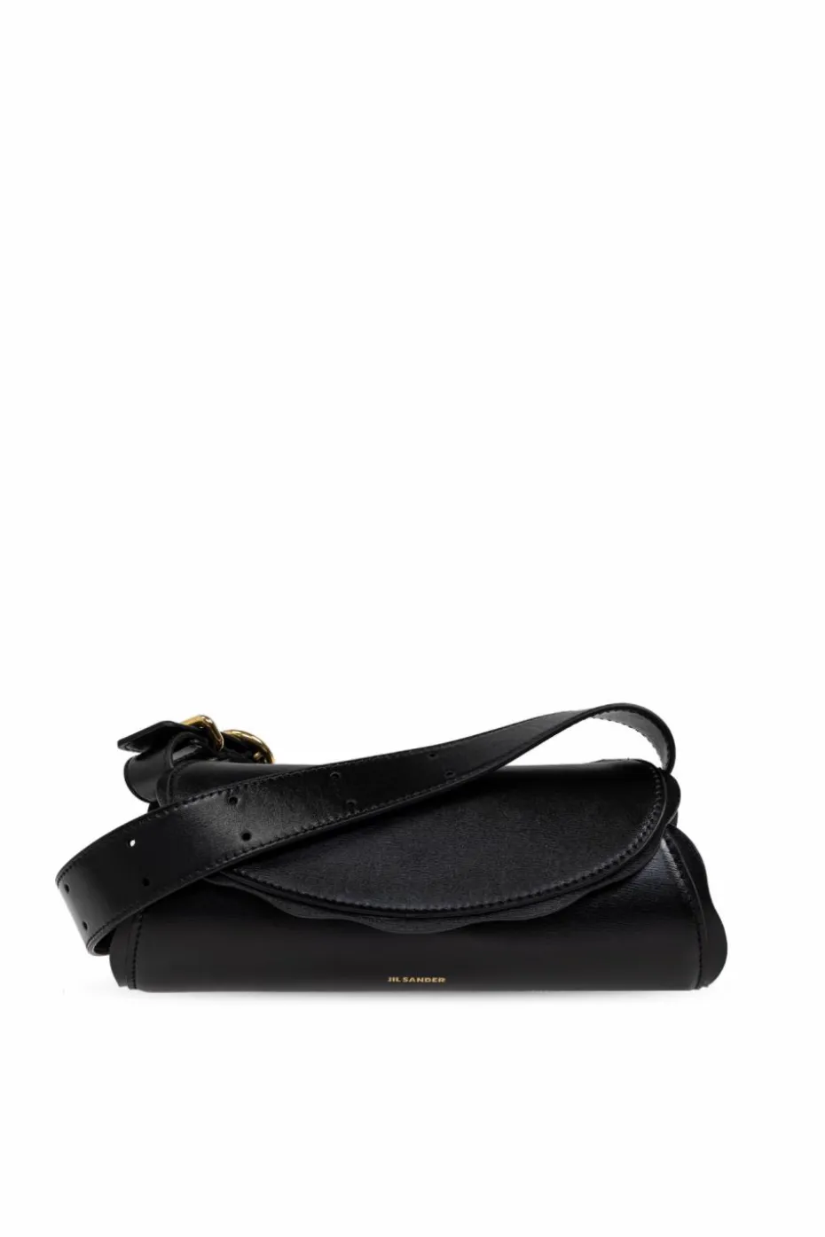 JIL SANDER CZARNY Torba na ramię `Cannolo Mini Wave`