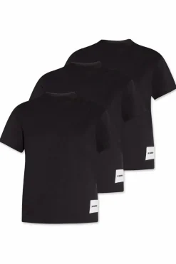 JIL SANDER+ CZARNY Trójpak t-shirtów
