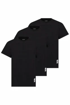 JIL SANDER CZARNY Trójpak t-shirtów z logo