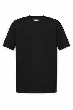 JIL SANDER CZARNY T-shirt z okrągłym dekoltem