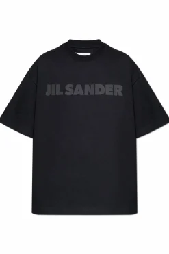 JIL SANDER CZARNY T-shirt z logo
