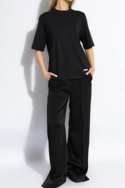 JIL SANDER CZARNY T-shirt z logo