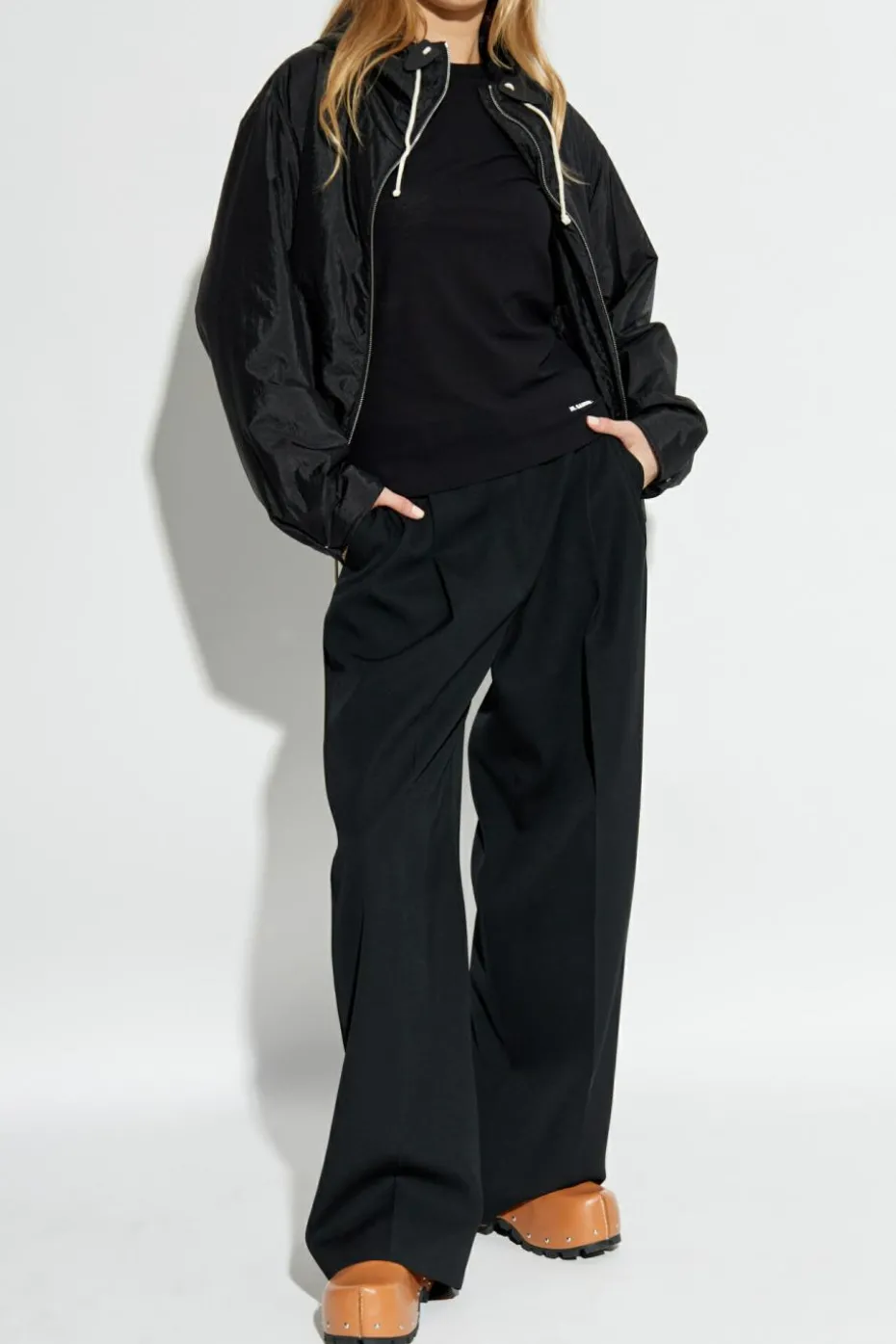 JIL SANDER+ CZARNY T-shirt z logo