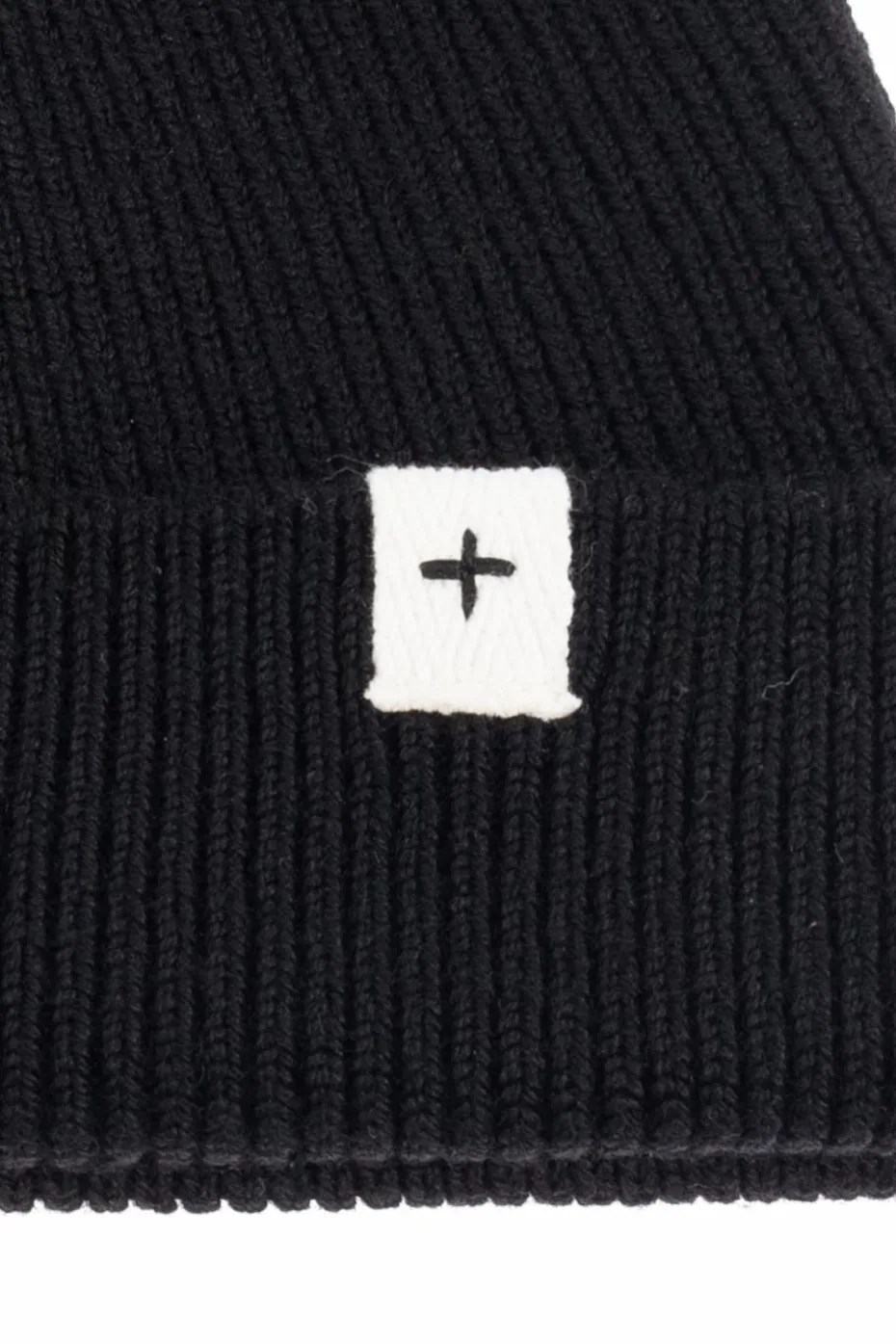 JIL SANDER+ CZARNY Wełniana czapka