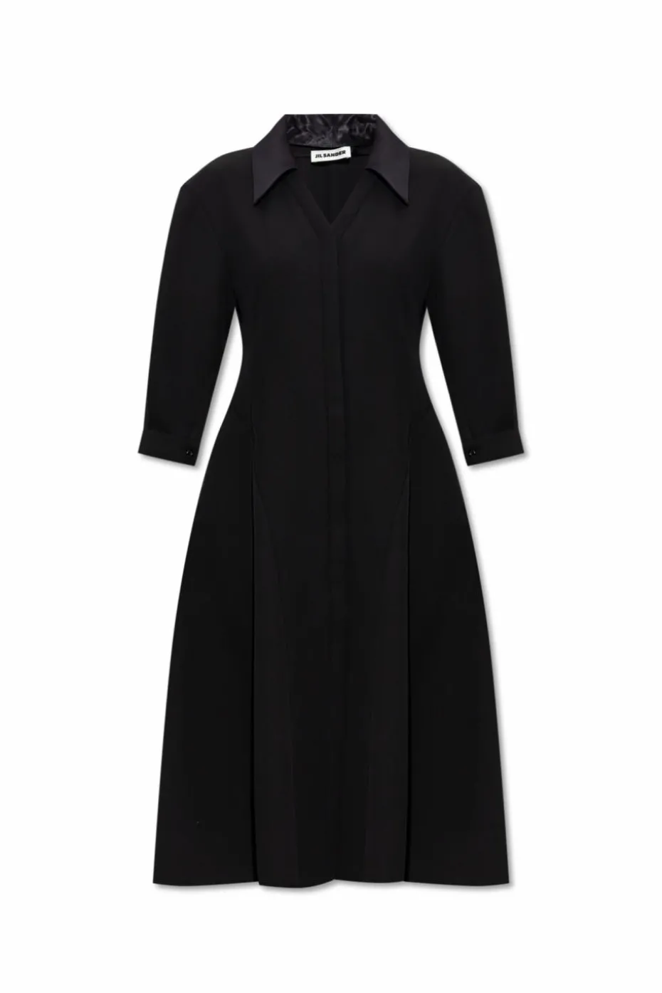 JIL SANDER CZARNY Wełniana sukienka