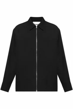 JIL SANDER CZARNY Wełniana kurtka
