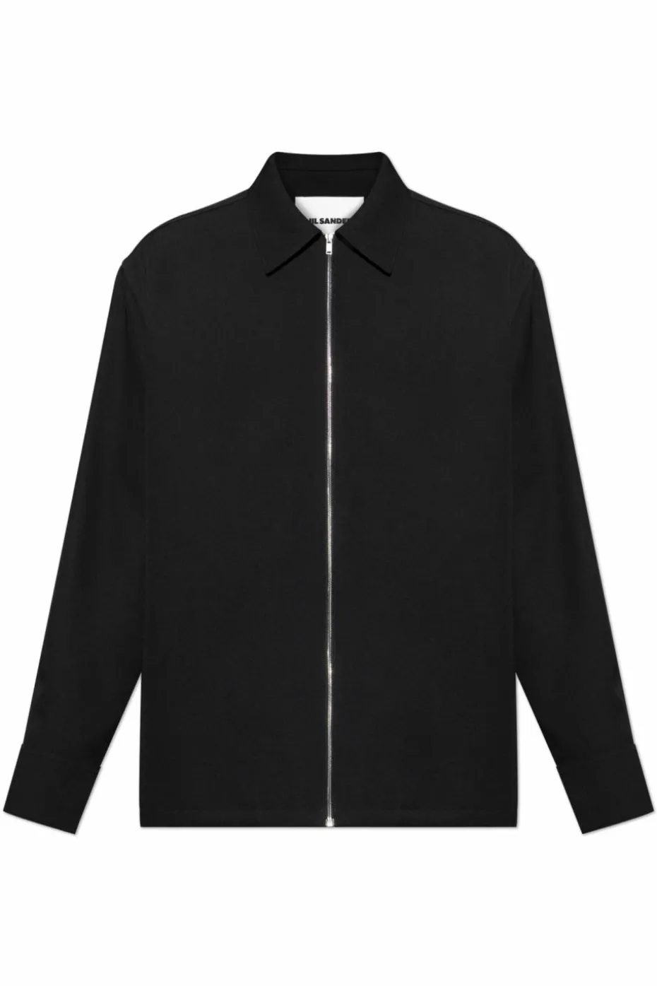 JIL SANDER CZARNY Wełniana kurtka