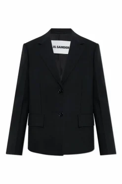 JIL SANDER CZARNY Wełniana marynarka
