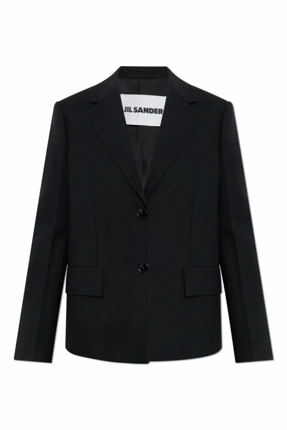 JIL SANDER CZARNY Wełniana marynarka