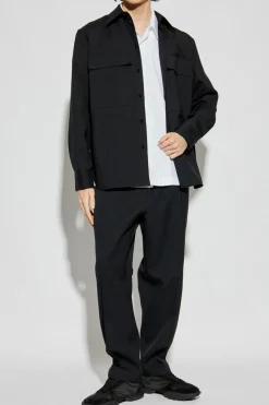 JIL SANDER CZARNY Wełniane spodnie