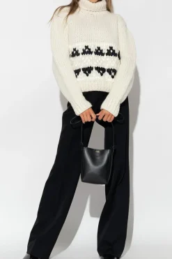 JIL SANDER CZARNY Wełniane spodnie w kant