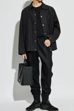 JIL SANDER CZARNY Wełniane spodnie