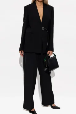 JIL SANDER CZARNY Wełniane spodnie