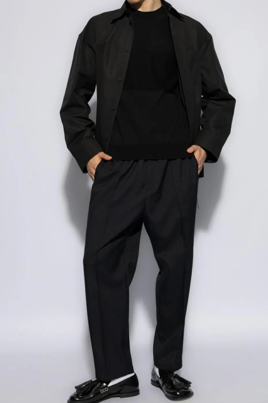JIL SANDER CZARNY Wełniany sweter