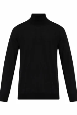 JIL SANDER CZARNY Wełniany golf