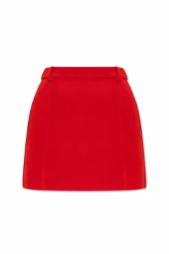JIL SANDER CZERWONY Wełniana spódnica