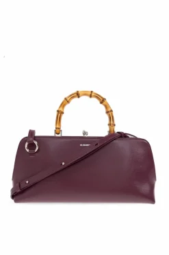 JIL SANDER FIOLETOWY Skórzana torba