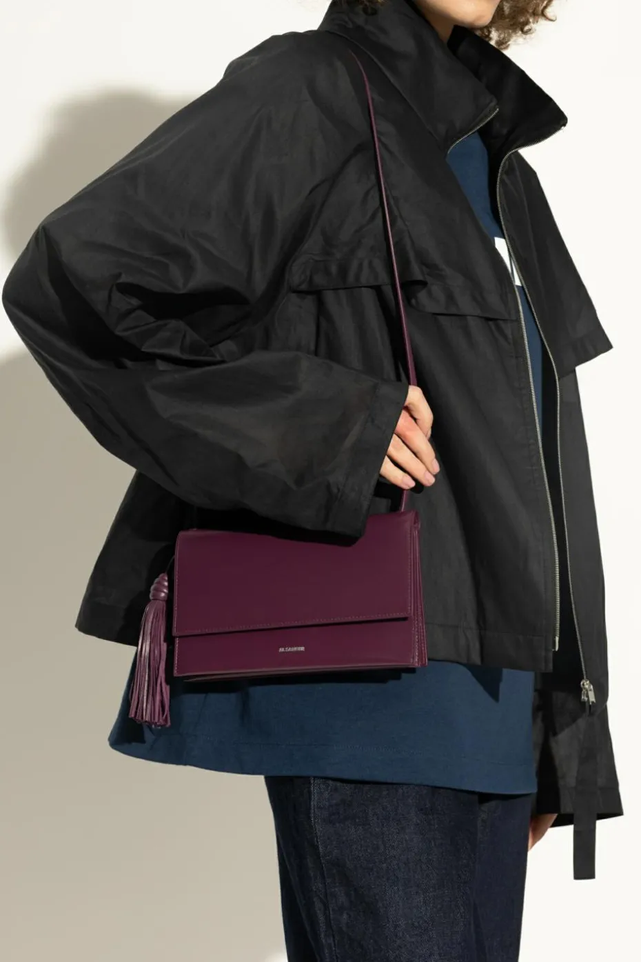 JIL SANDER FIOLETOWY Torba na ramię