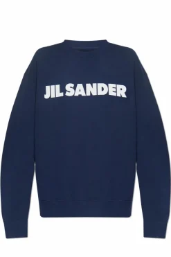 JIL SANDER GRANATOWY Bluza z logo