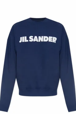 JIL SANDER GRANATOWY Bluza z logo