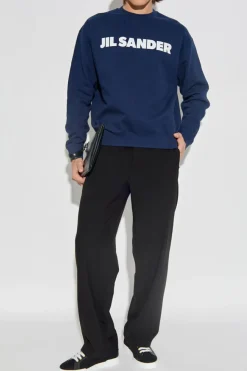 JIL SANDER GRANATOWY Bluza z logo