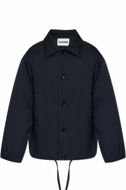 JIL SANDER GRANATOWY Kurtka puchowa