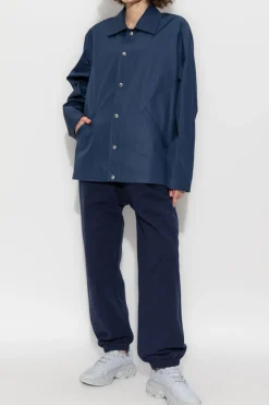 JIL SANDER GRANATOWY Kurtka z kołnierzem