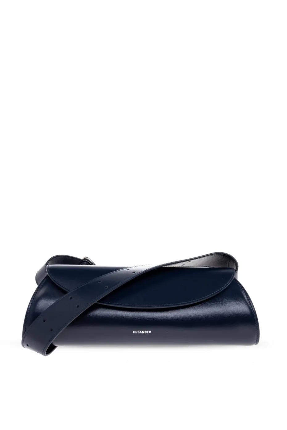 JIL SANDER GRANATOWY Torba na ramię `Cannolo`