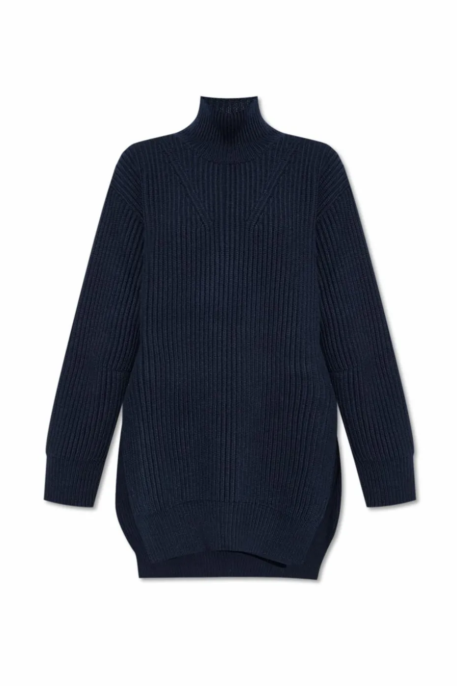 JIL SANDER GRANATOWY Wełniany golf