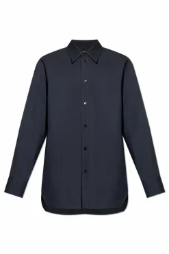 JIL SANDER GRANATOWY Wełniana koszula