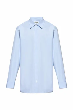 JIL SANDER jasnoniebieski Koszula ze wzorem w pasy