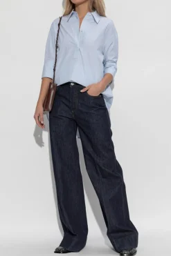 JIL SANDER jasnoniebieski Bawełniana koszula