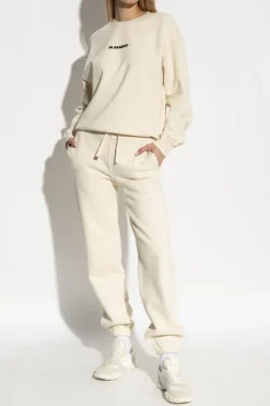 JIL SANDER+ kremowy Spodnie dresowe