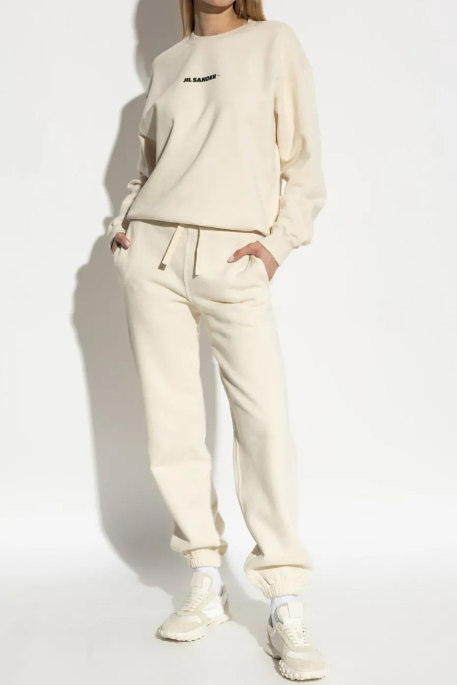 JIL SANDER+ kremowy Spodnie dresowe