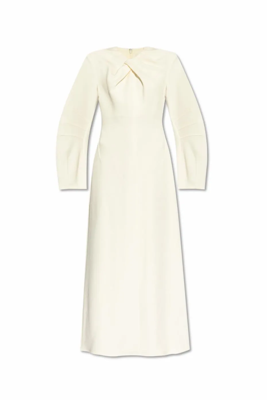 JIL SANDER kremowy Sukienka z drapowaniem