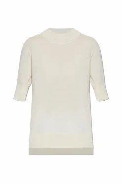 JIL SANDER kremowy Sweter ze stójką