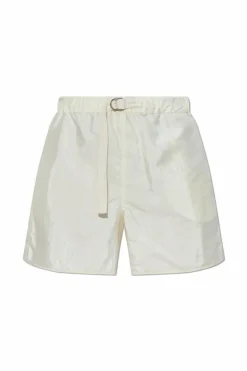 JIL SANDER+ kremowy Szorty z jedwabnym wykończeniem