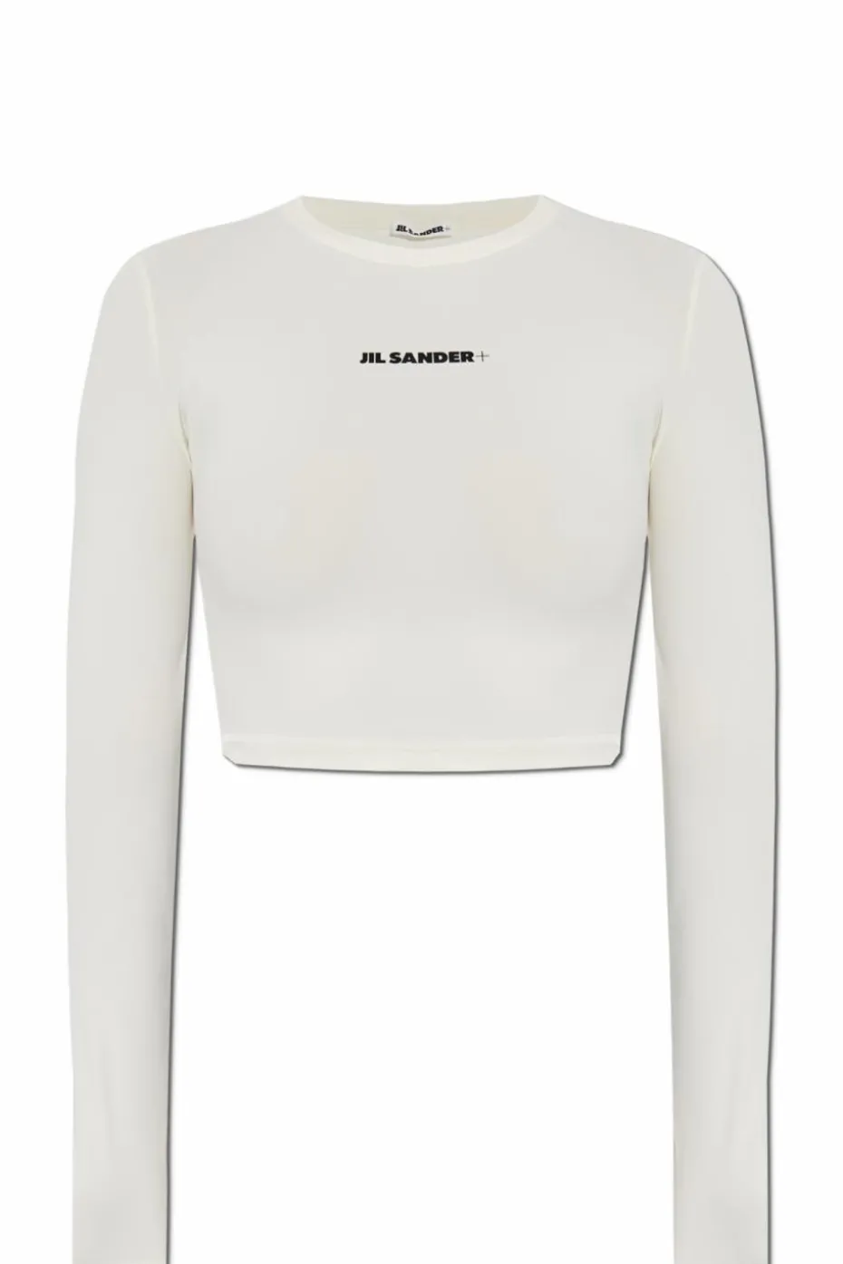 JIL SANDER+ kremowy Top kąpielowy z nadrukowanym logo