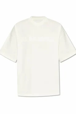 JIL SANDER kremowy T-shirt z logo