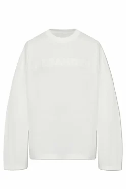 JIL SANDER kremowy T-shirt z logo
