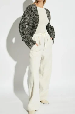 JIL SANDER+ kremowy Wełniane spodnie
