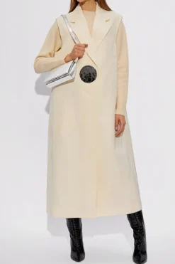JIL SANDER kremowy Wełniany sweter