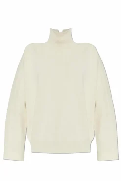 JIL SANDER kremowy Wełniany golf
