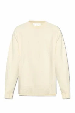 JIL SANDER kremowy Wełniany sweter