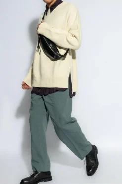 JIL SANDER kremowy Wełniany sweter