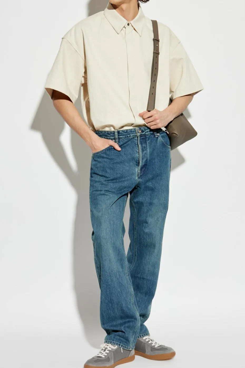 JIL SANDER+ NIEBIESKI Jeansy z logo
