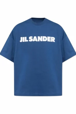 JIL SANDER NIEBIESKI T-shirt z logo