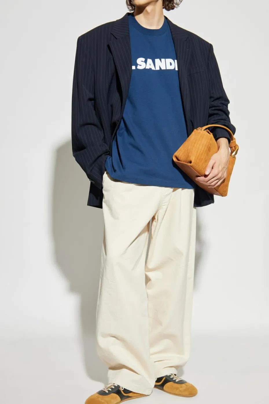 JIL SANDER NIEBIESKI T-shirt z logo