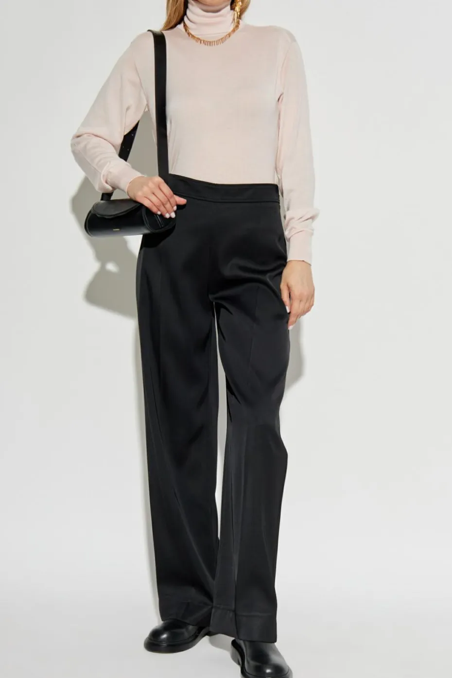 JIL SANDER RÓŻOWY Kaszmirowy golf