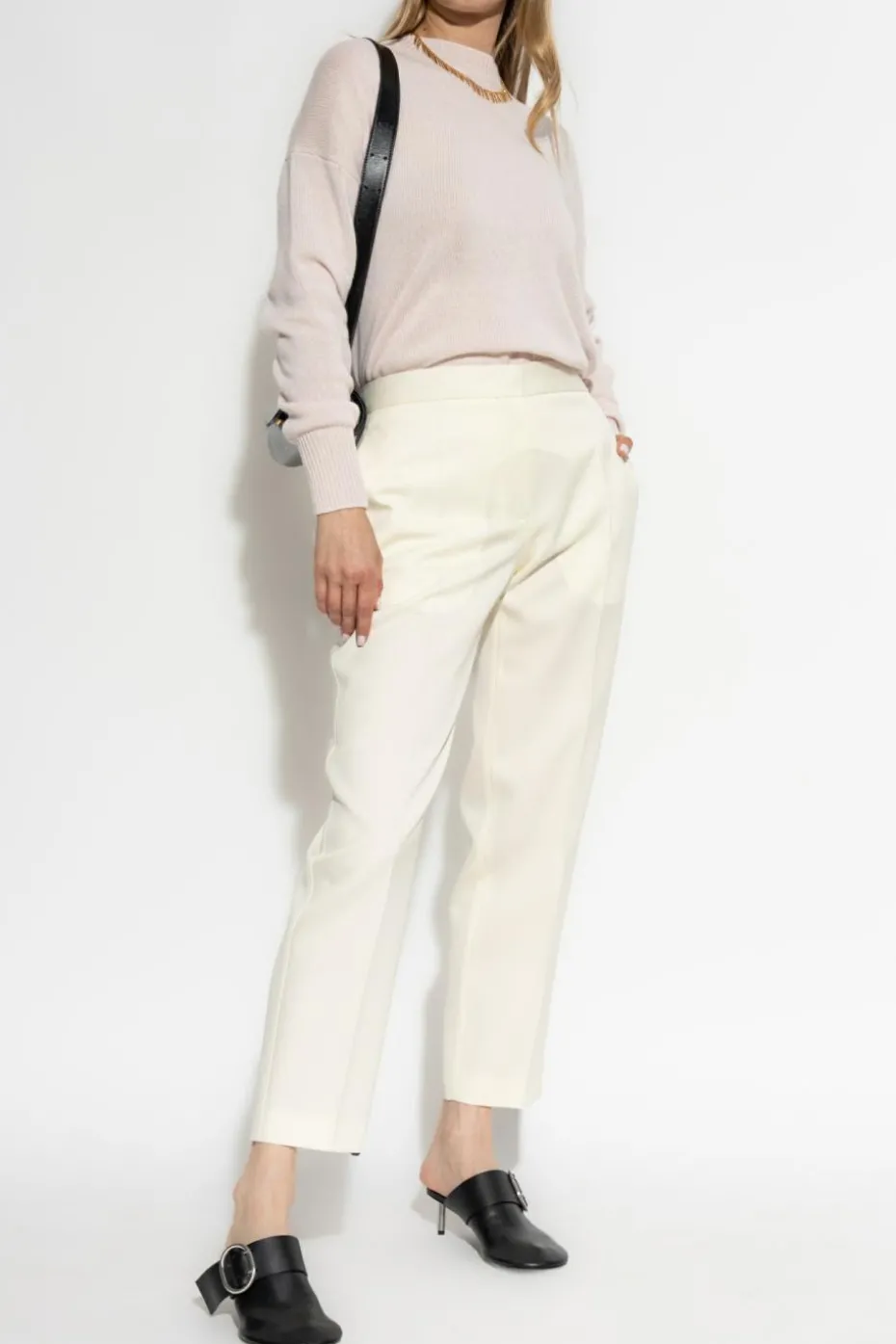 JIL SANDER RÓŻOWY Kaszmirowy sweter